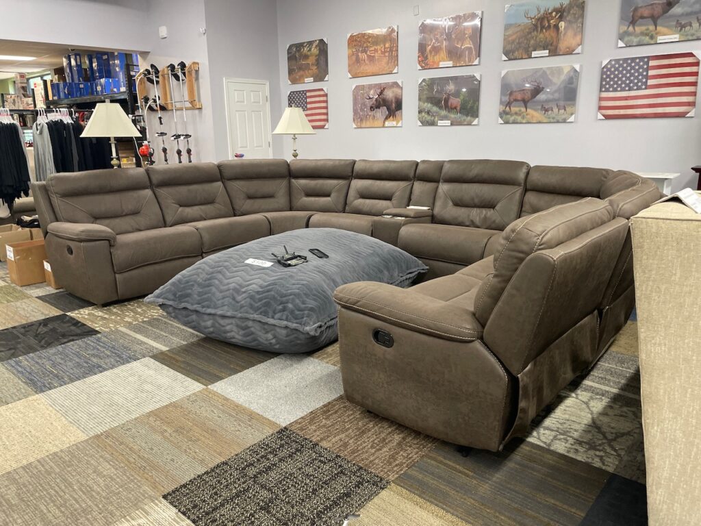 Large Dark brown leather sectional