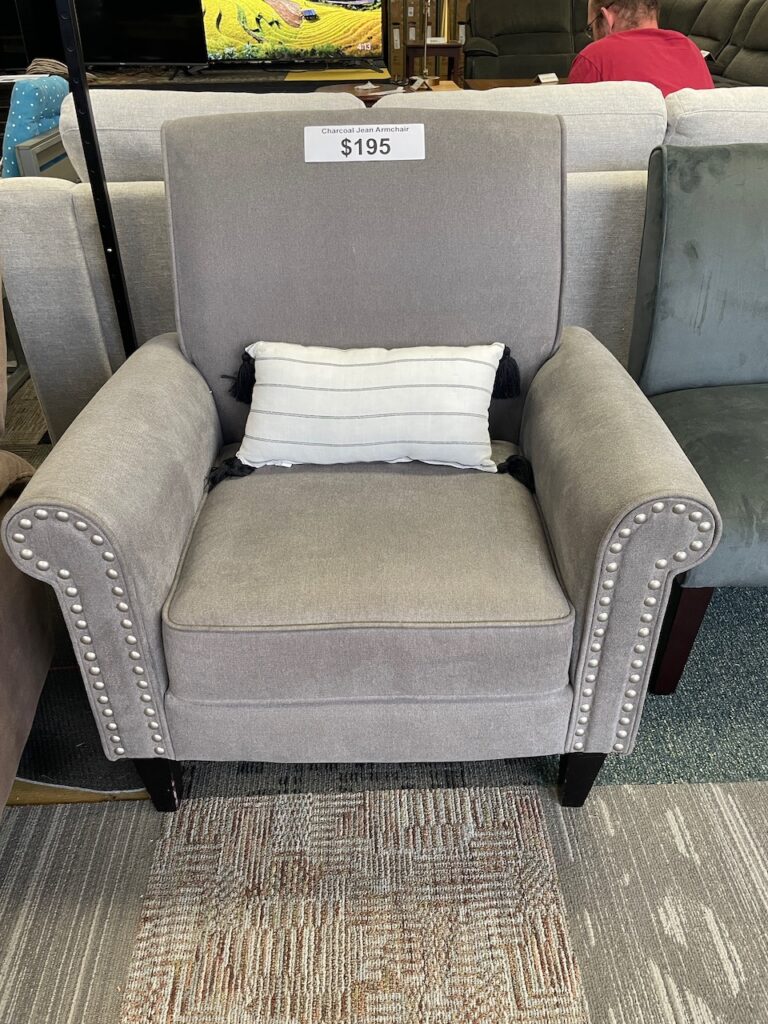 Charcoal Gray fabric armchair