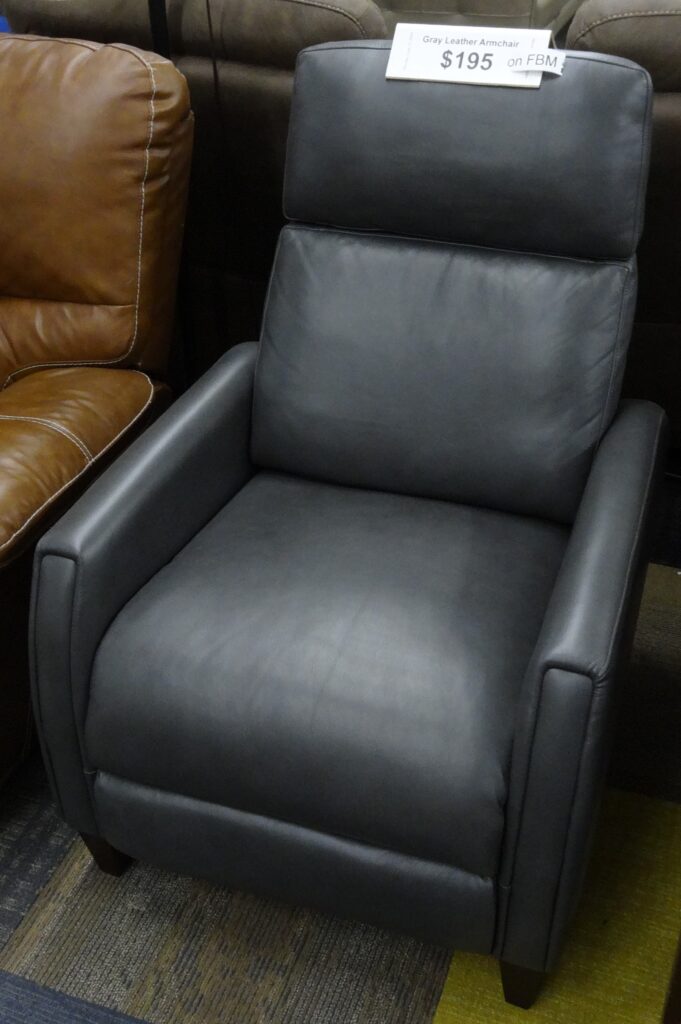 Gray Leather Armchair