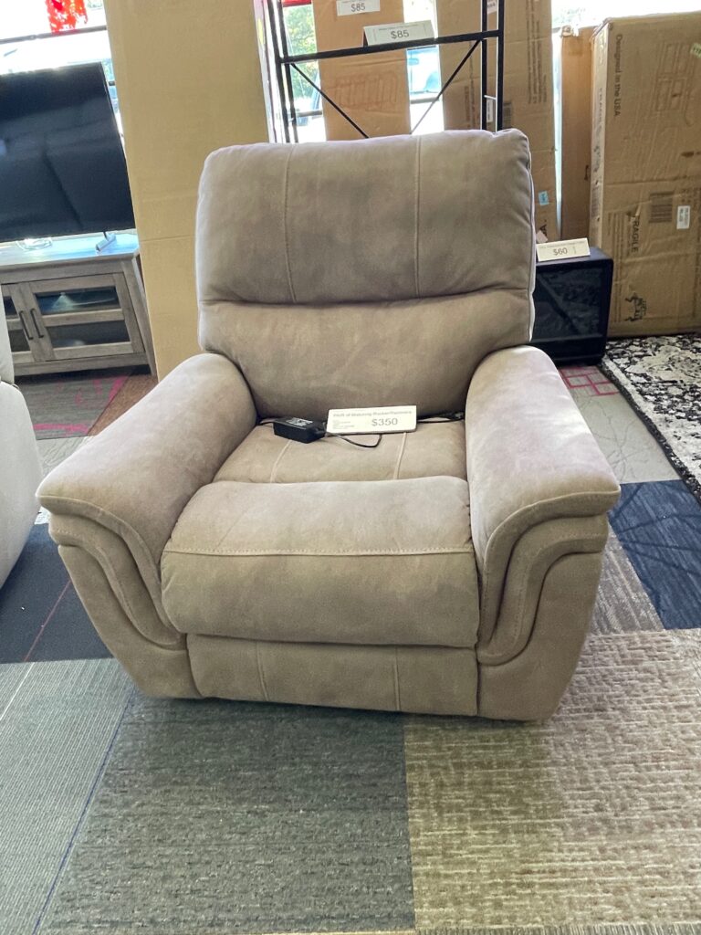 Light brown leather electric recliner